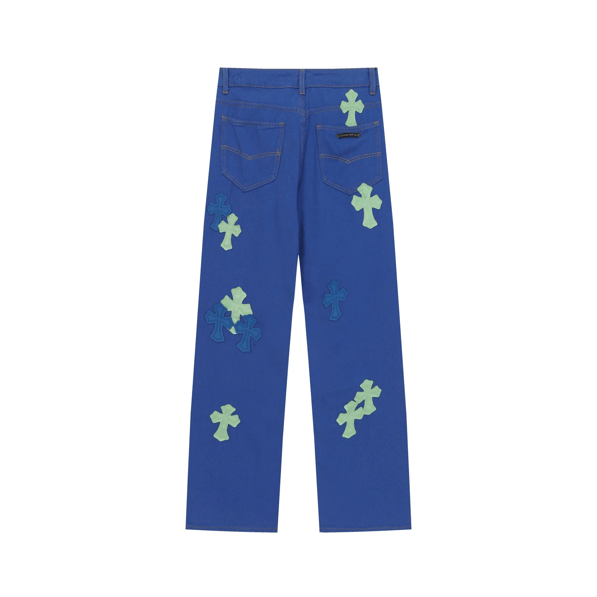 P280 -Chrome Hearts/Chrome Hearts 25ss classic colorful leather cross washed color fabric unisex denim trousers -Vibe style straight stacked god-level version -Carbon fine bias denim color fabric -Old vintage complete set of hardware - Chrome Hearts high version uses high-ounce custom fabrics, fermentation washing and soft color fixation, soft and thick to wear. The details are all hand-polished and crafted. All-over jacquard fabrics unique design style through multiple processes to create a full retro feel Niche unique non-contrasting shirt Customized distressed spray-painted buttons Craftsmanship in every detail Color: Picture color Code number: 28-36